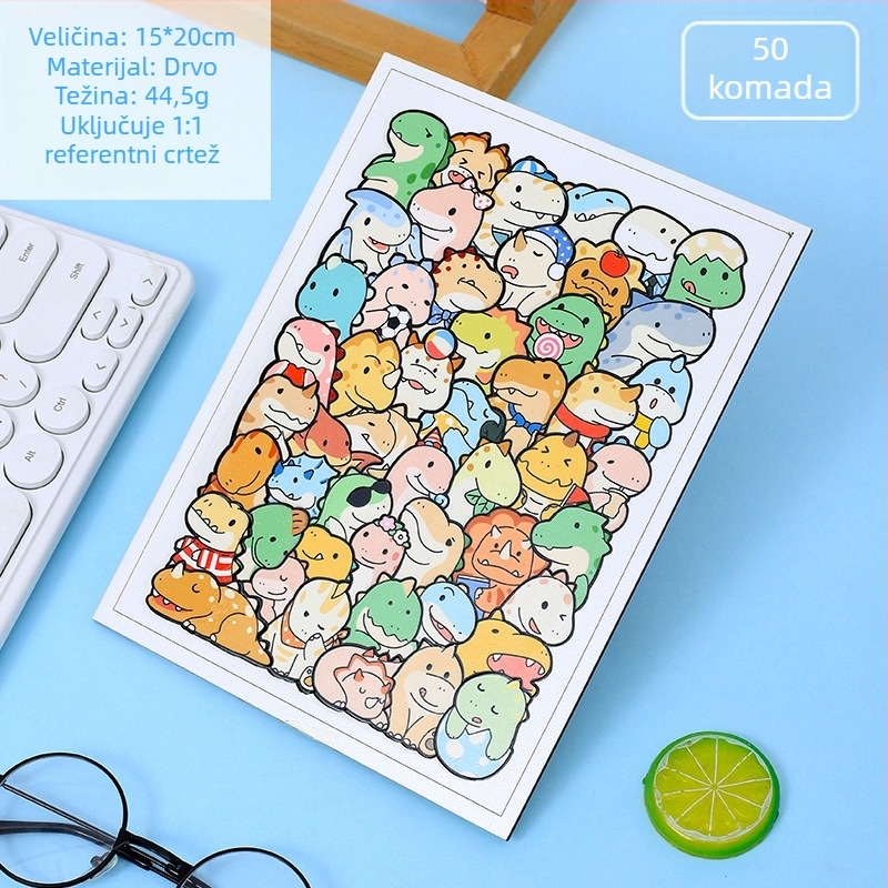 Drvene puzzle blokovi s mačkom i psom | plošni puzzle, DIY-prijateljski, za uzrast 4–6 godina