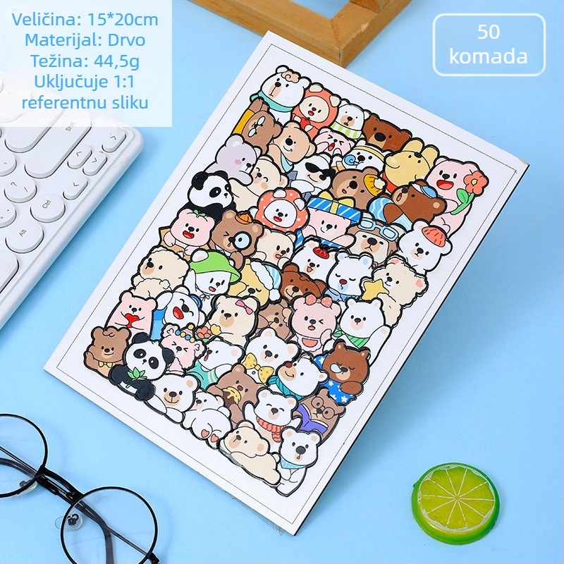 Drvene puzzle blokovi s mačkom i psom | plošni puzzle, DIY-prijateljski, za uzrast 4–6 godina