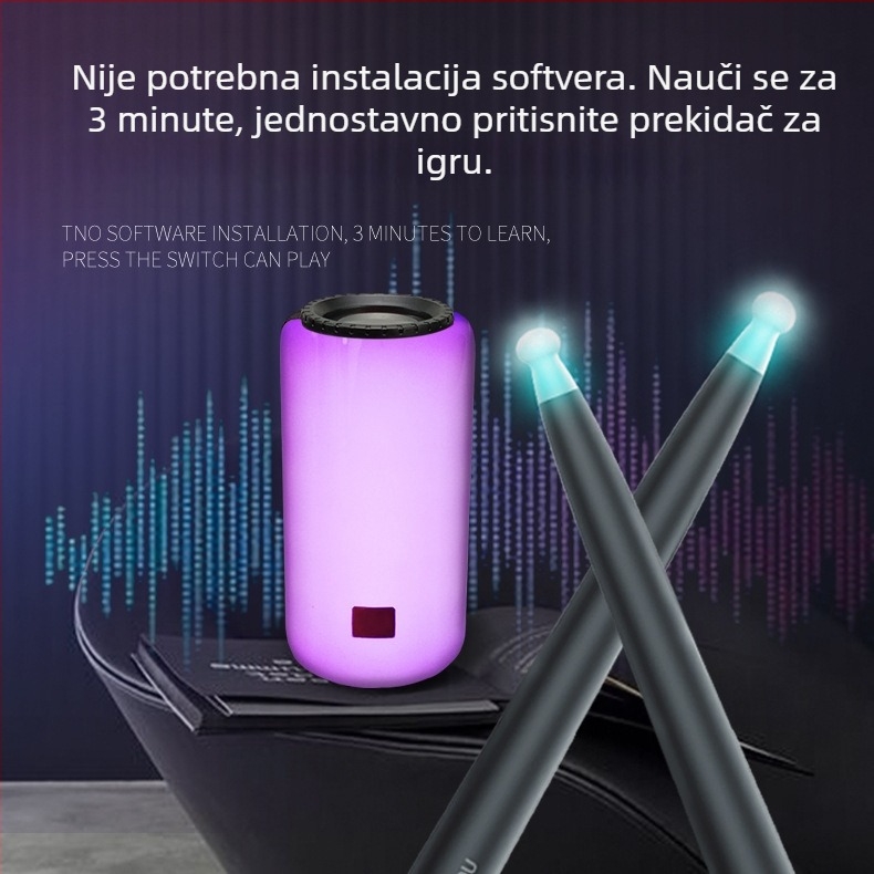 Air Knock JMS-ALL elektronički bubnjarski set, prijenosni pametni bubanj set s 5 bubnjeva za djecu