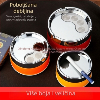 Kreativna pepeljara s poklopcem, velika pepeljara za dnevni boravak ili stol, unutarnja nehrđajućeg čelika, praktična i elegantna