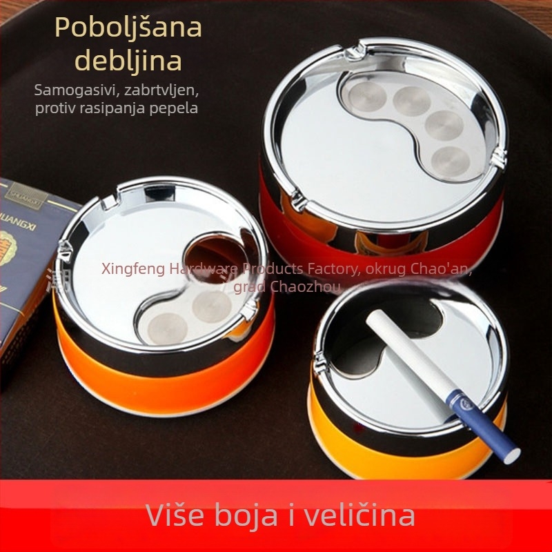 Kreativna pepeljara s poklopcem, velika pepeljara za dnevni boravak ili stol, unutarnja nehrđajućeg čelika, praktična i elegantna
