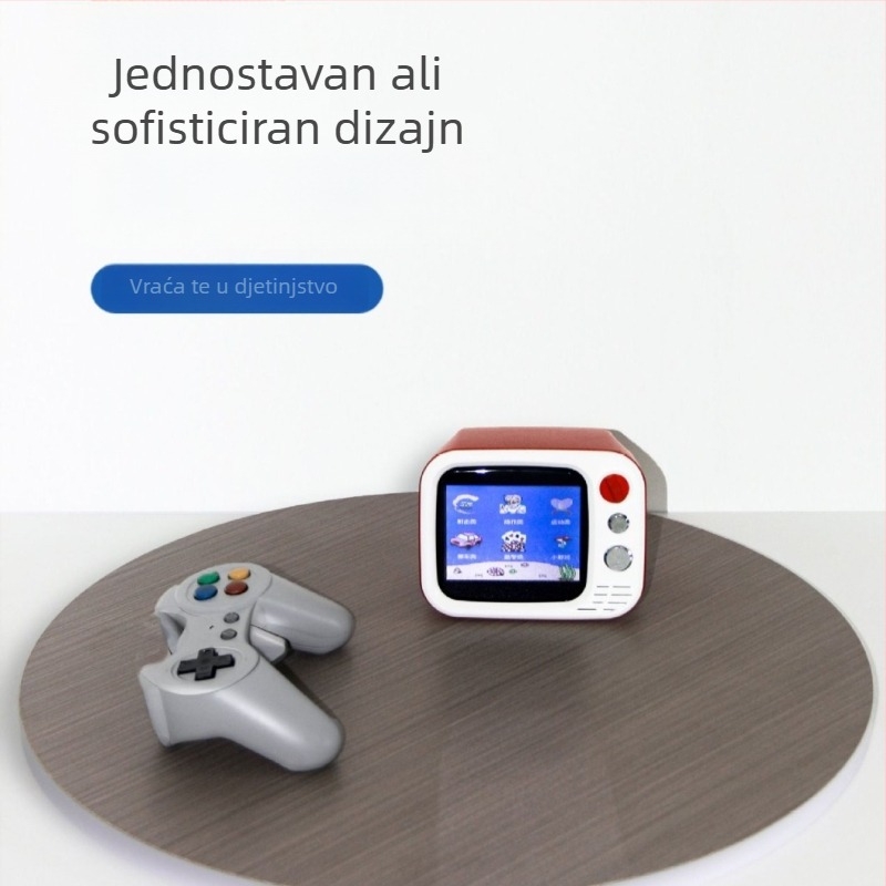 Retro mini TV igraća konzola s bežičnim dvostrukim igranjem, autentičan originalni softver za igre, 8‑bitni operativni sustav, USB sučelje, nostalgičan dizajn