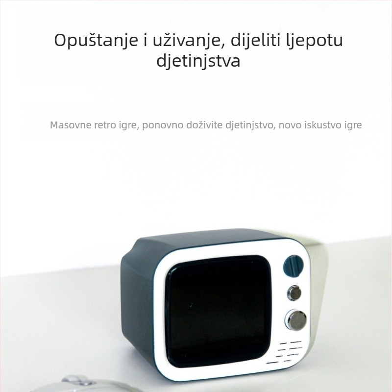 Retro mini TV igraća konzola s bežičnim dvostrukim igranjem, autentičan originalni softver za igre, 8‑bitni operativni sustav, USB sučelje, nostalgičan dizajn