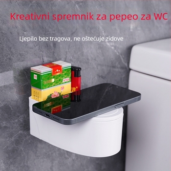 Zidni pepeljara za kupaonicu s poklopcem (plastični; ponovno upotrebljivo)