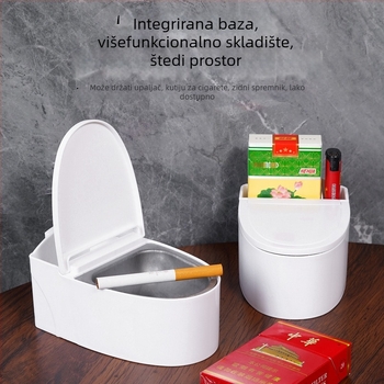 Zidni pepeljara za kupaonicu s poklopcem (plastični; ponovno upotrebljivo)