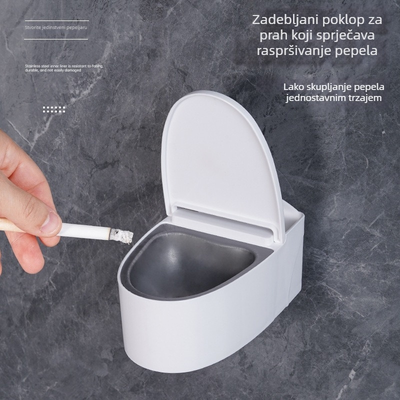 Zidni pepeljara za kupaonicu s poklopcem (plastični; ponovno upotrebljivo)