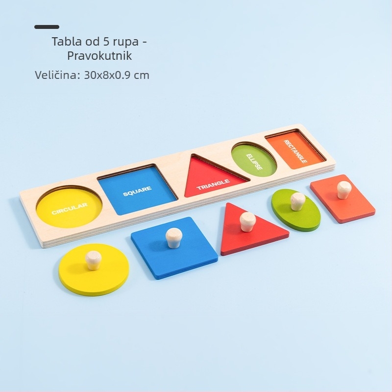 Drveni Montessori panel za slaganje oblika i hvatanje šakom – puzzle za bebe 0–3 godine, marka mywj, mogućnost prilagođenog uzorka
