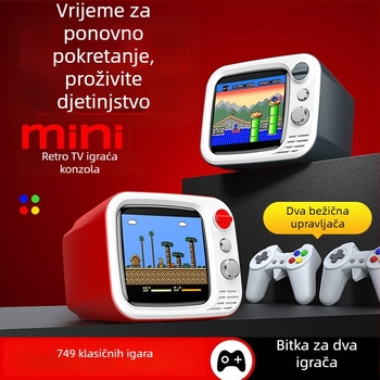 H7 TV igraća konzola – dvostruki igrač, 720p izlaz, ABS retro dizajn