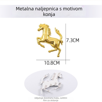 3D metalni automobilski emblemi – set naljepnica, cinkova legura, samoljepljiva, karikatura uzorak