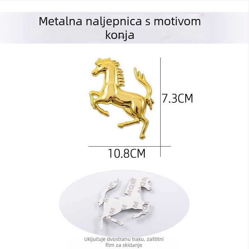 3D metalni automobilski emblemi – set naljepnica, cinkova legura, samoljepljiva, karikatura uzorak