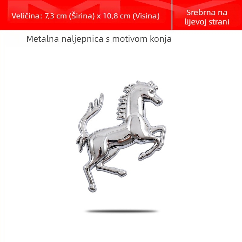 3D metalni automobilski emblemi – set naljepnica, cinkova legura, samoljepljiva, karikatura uzorak