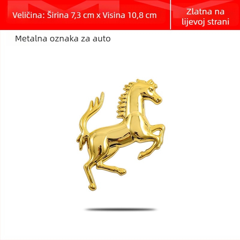 3D metalni automobilski emblemi – set naljepnica, cinkova legura, samoljepljiva, karikatura uzorak