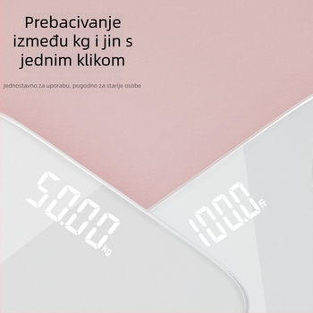 Thousand Sure S450 Digitalna vaga za tijelo, raspon 0,5–180 kg, kaljeno staklo, LCD zaslon, punjiva baterija