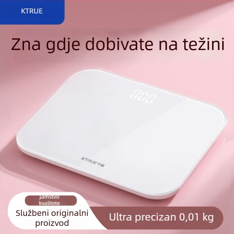 Thousand Sure S450 Digitalna vaga za tijelo, raspon 0,5–180 kg, kaljeno staklo, LCD zaslon, punjiva baterija