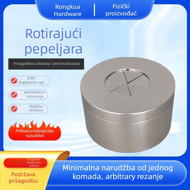 Popolnjak od nehrđajućeg čelika 304 s rotirajućim poklopcem, za uredske potrebe, mogućnost tiskanja logotipa i prilagodbe