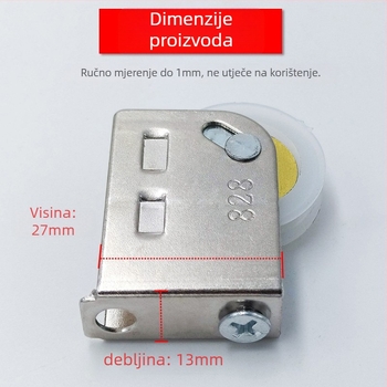 Kotač za klizna vrata, model 828, metalni okvir, tih donji valjak, set od 4 komada