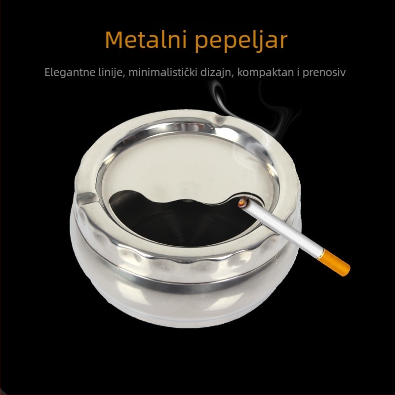 Nehrđajući čelični pepelnjak s poklopcem i rotirajućim brtvom, dekorativan za dom i ured