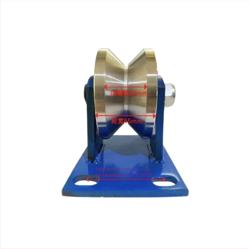 Teški kotač za pokretna vrata za električna vrata, 90° kutni željezni kotač, kutni čelični kotač, žlijebasti kotač, V-oblik kotača