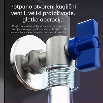 LS0013005 Kuglasta ventila od 304 nehrđajućeg čelika, kutni ventil s punim protokom, veliki protok, model LS0013005, prikladan za WC, bojler i slavine