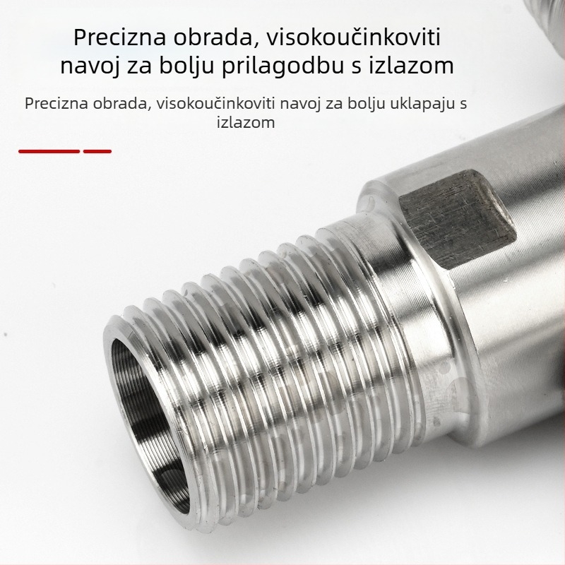 Kutni ventil za WC s filtrom, od nehrđajućeg čelika 304, navoj, ulaz 20 mm, visok protok