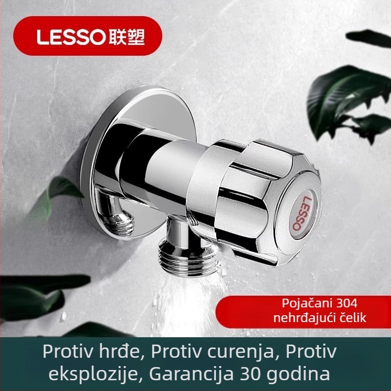 Nehrđajući čelični kutni ventil za WC i bojler, Ø4 mm otvor, radni tlak 1,2 MPa, model LS012001