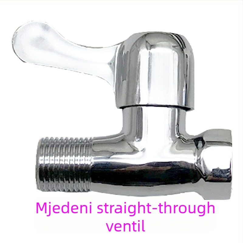 Vratni ventil s unutarnjim i vanjskim navojem, za slavine, cinkova legura, navojno spojenje, model: 4 Internal and External Teeth Straight Valve, radni tlak 0.8 MPa