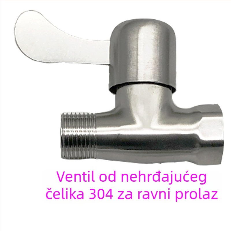 Vratni ventil s unutarnjim i vanjskim navojem, za slavine, cinkova legura, navojno spojenje, model: 4 Internal and External Teeth Straight Valve, radni tlak 0.8 MPa