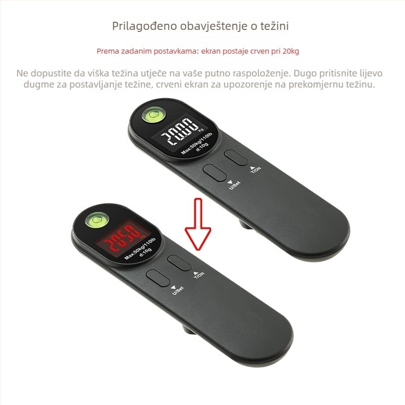 Vaga za prtljagu TY-610, elektronička putna vaga s LCD zaslonom, raspon 50 g–50 kg, napajanje CR2032
