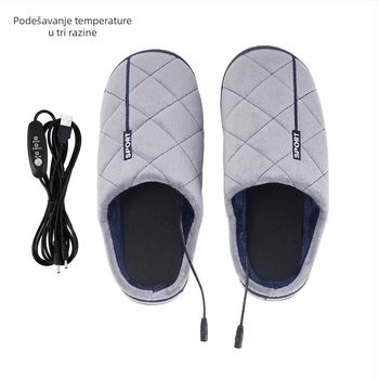 USB grijane papuče s regulacijom temperature za zimsko uredsko korištenje
