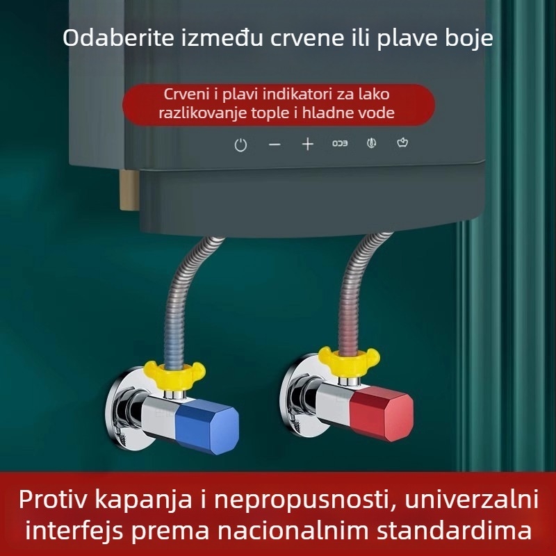 Kutni ventil za WC s antivratnim ventilom, navođeni spoj, cinkova legura, jednostrani ventil za dovod vode