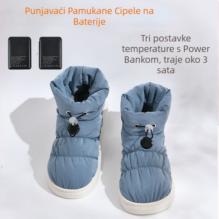 Muške USB punjene grijane papuče s kožnim gornjim dijelom, grijaćim ulošcima i podesivom temperaturom za unutarnju upotrebu