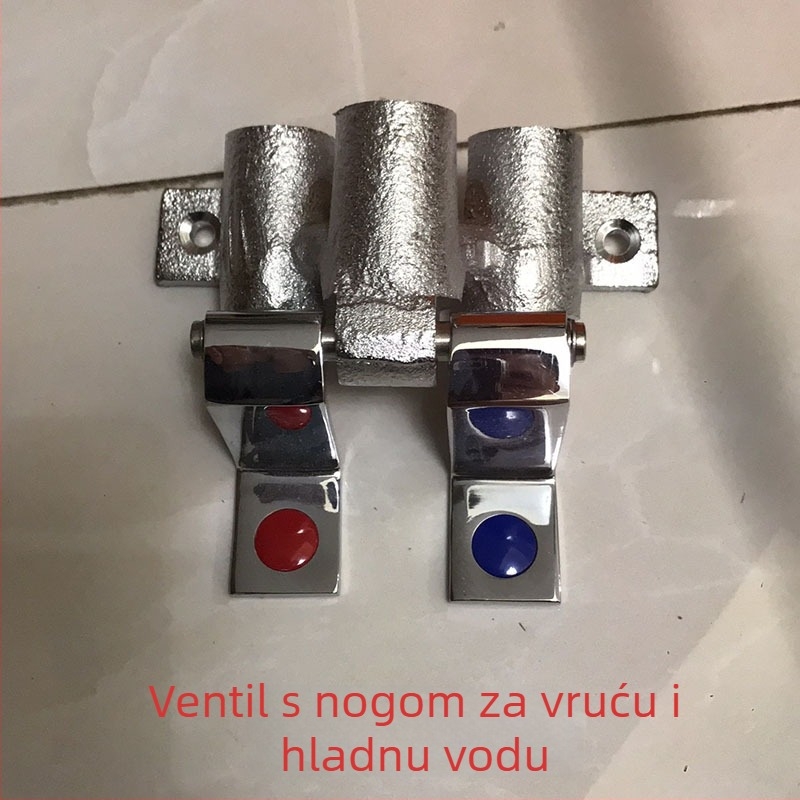 Mesingani koljenasti ventil s nožnim pedalom, model 1827, suvremeni minimalistički dizajn, za komercijalne kuhinje, hotele i restorane