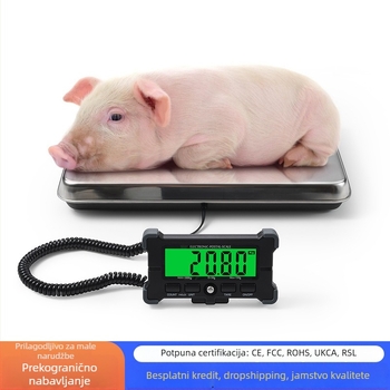 Elektronska poštanska vaga za prekogranične pošiljke, kompaktna vaga od nehrđajućeg čelika za kućne ljubimce i pakete, raspon mjere 120 kg/30 g – 300 kg/150 g, napajanje mrežno ili AAA baterijama, model Dh-c100 / c011