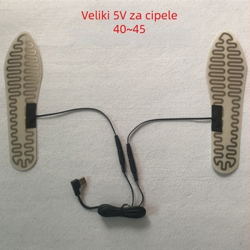 Električne grijane uloške – USB napajanje, 5V grijanje, metalni grijni elementi, unisex, za papuče/kućnu obuću
