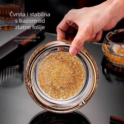 Pepeljara od kristalnog stakla, elegantan minimalistički dizajn, tisk loga dostupan, bez prilagodbe, pogodna za dom i ured