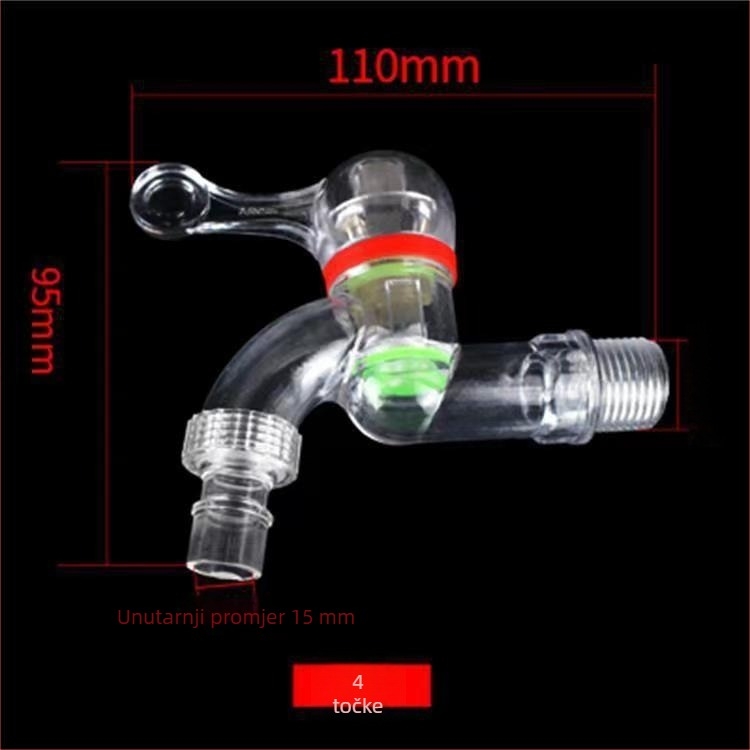 Priključak za perilicu rublja s keramičkim jezgrom, prozirno PC kućište, otporno na eksplozije, upravljanje jednim ručnim pokretom, nazivni tlak 1,6 MPa
