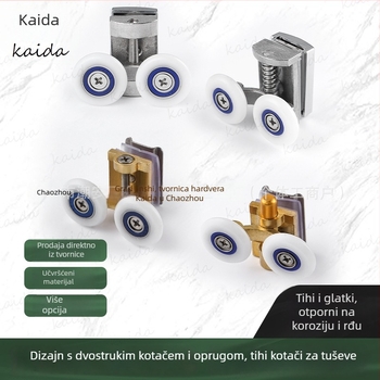 Rola za klizna vrata tuš-kabine, materijal: nehrđajući čelik i bakar, model: Bouncing wheel, nosivost 200 kg