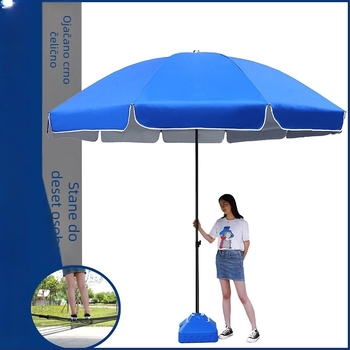 Prilagodljivi reklamni sunčani kišobran s UV zaštitom, čvrst čelični okvir, 8 rebara, ručno otvaranje, mogućnost izrade logotipa