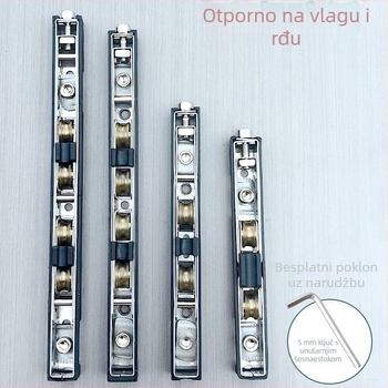 Hardver za klizna vrata od aluminijske legure, podzemna šina s kolom, ležaj od nehrđajućeg čelika, vodootporno i tiho