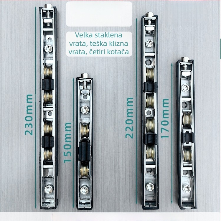 Hardver za klizna vrata od aluminijske legure, podzemna šina s kolom, ležaj od nehrđajućeg čelika, vodootporno i tiho