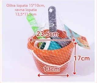 Set za plažu s čvrstim kantu i lopaticom za djecu (4–6 godina) – alati za igru u pijesku