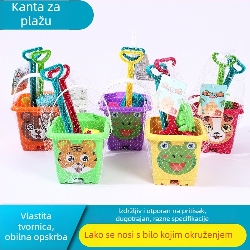 Set za plažu s čvrstim kantu i lopaticom za djecu (4–6 godina) – alati za igru u pijesku