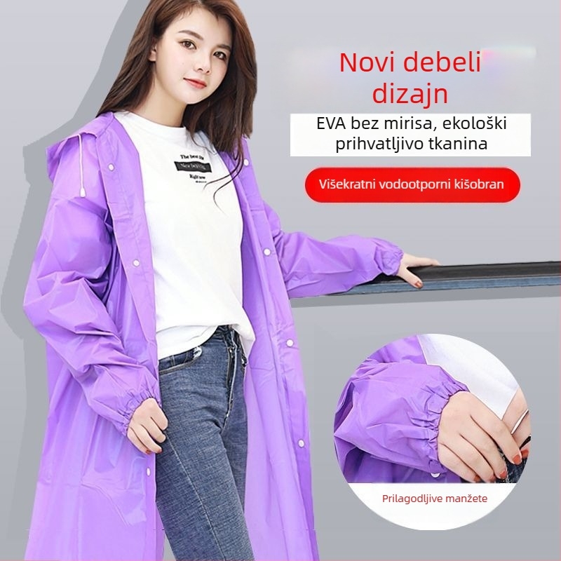 EVA debeli pončo za kišu za odrasle, unisex – za planinarenje i aktivnosti na otvorenom