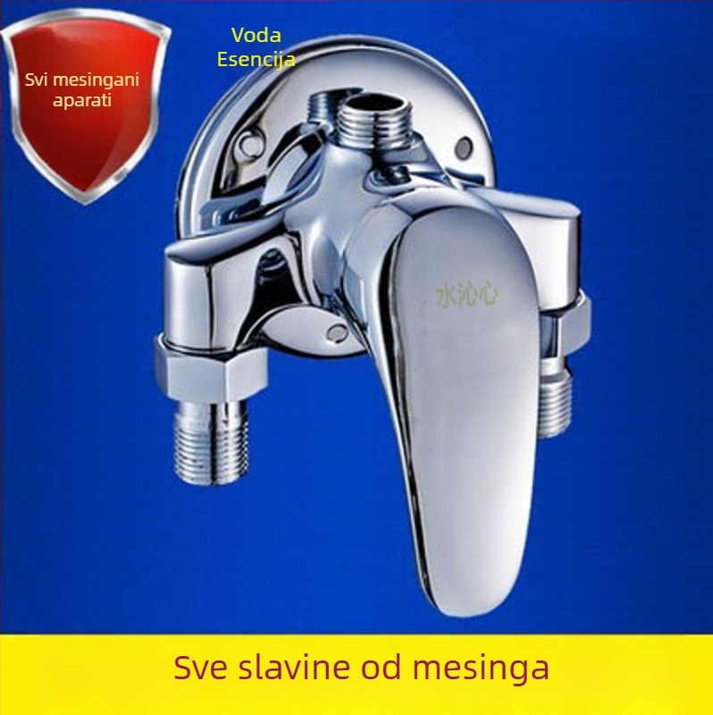 Zidni trokutasti bakreni tuš miješalica, keramički kartridž, 0–90°C, 0,6 MPa, model 6575