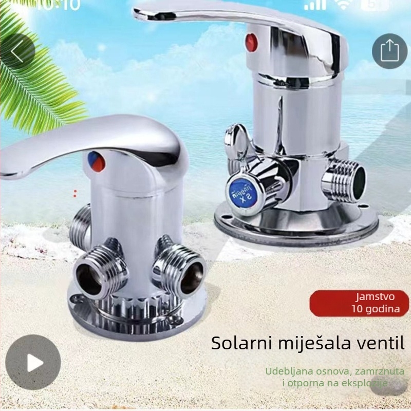 Zidni trokutasti bakreni tuš miješalica, keramički kartridž, 0–90°C, 0,6 MPa, model 6575