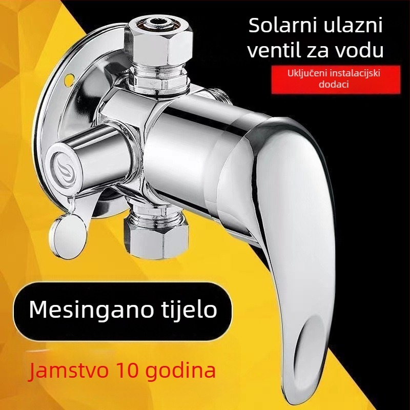 Zidni trokutasti bakreni tuš miješalica, keramički kartridž, 0–90°C, 0,6 MPa, model 6575
