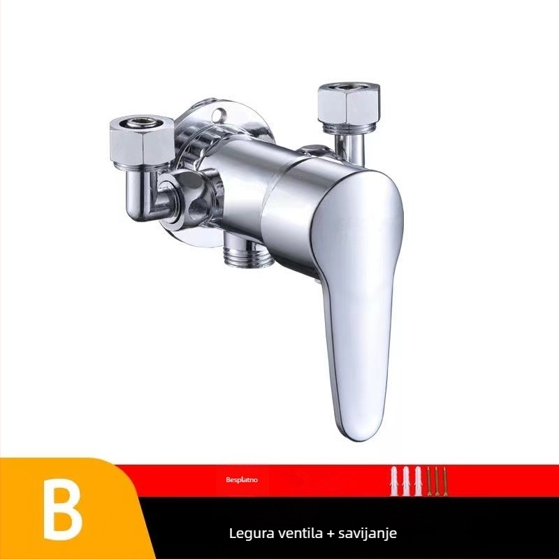 Zidni trokutasti bakreni tuš miješalica, keramički kartridž, 0–90°C, 0,6 MPa, model 6575