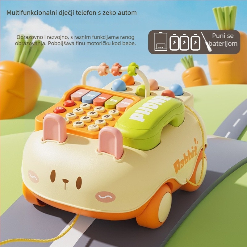 Dječja automobilska višefunkcionalna igračka s imitacijom telefona, s glazbom i pričama (Materijal: plastika; Napajanje: obične baterije; Dobna skupina: 4–6 godina; Funkcije: glazba/zvučni efekti)