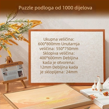 Trojdimenzionalna ploča za slaganje puzzla s filcovom površinom, sklopiva, 1000 dijelova, od poliesterskih vlakana, višefunkcionalna