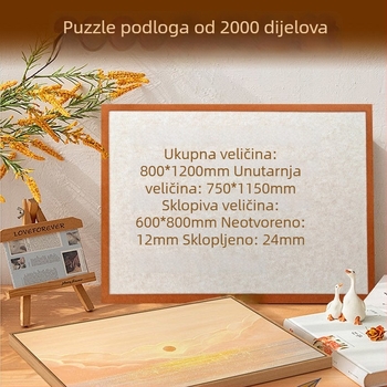 Trojdimenzionalna ploča za slaganje puzzla s filcovom površinom, sklopiva, 1000 dijelova, od poliesterskih vlakana, višefunkcionalna